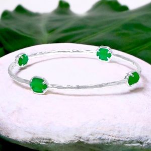 Green Chalcedony & Sterling Silver Bobbi Bangle. NWT